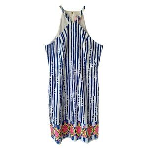 LILLY PULITZER, NWT, WOMENS, IVEIGH SHIFT DRESS IN BLUE CRUSH, BAY STRIPE.SIZE 0